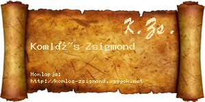 Komlós Zsigmond névjegykártya