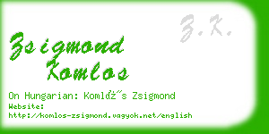 zsigmond komlos business card